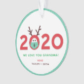 Love Grandma 2020 Custom Foto Acryl Ornament (voorkant)
