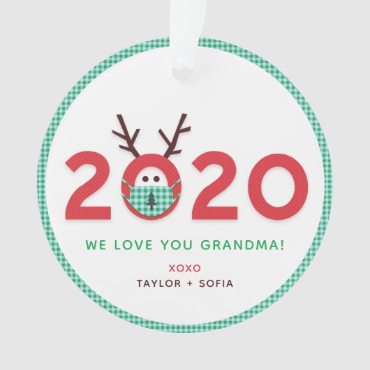 Love Grandma 2020 Custom Foto Acryl Ornament (voorkant)
