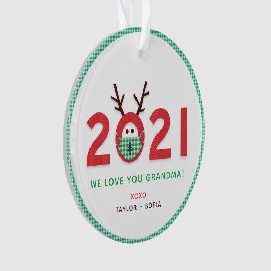 Love Grandma 2021 Custom Photo Acrylic Ornament (voorkant)