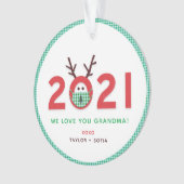 Love Grandma 2021 Custom Photo Acrylic Ornament (voorkant)