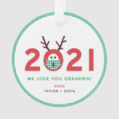 Love Grandma 2021 Custom Photo Acrylic Ornament (voorkant)