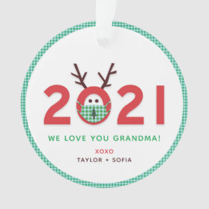 Love Grandma 2021 Custom Photo Acrylic Ornament