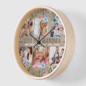 LOVE GRANDMA Custom Naam Foto Collage Wandklok (Hoek)