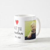Love Grandma Gift Photo Collage Text Koffiemok (Voorkant rechts)