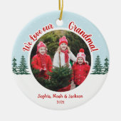 Love Grandma kerstboom Snow Photo Keramisch Ornament (Voorkant)