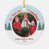 Love Grandma kerstboom Snow Photo Keramisch Ornament (Achterkant)