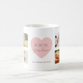 Love Grandma Photo Collage Pink Heart Script Cute Koffiemok (Center)