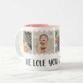 Love Grandma Sweet Blush Pink 4 Photo Collage Mok (Voorkant links)