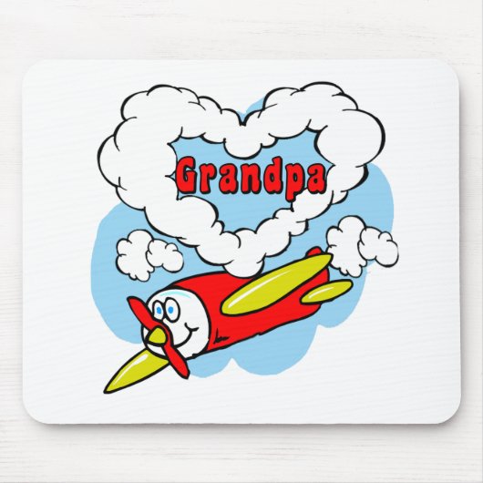 Love Grandpa Kinder Airplane Muismat (Voorkant)