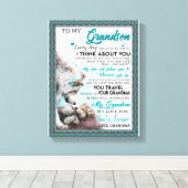 Love Grandson | Brief aan mijn kleinzoon van oma Canvas Afdruk (Insitu (Houten vloer))