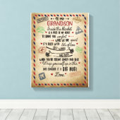 Love Grandson | Brief aan mijn kleinzoon van oma Canvas Afdruk (Insitu (Houten vloer))