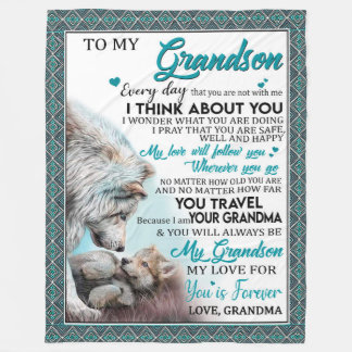 Love Grandson | Brief aan mijn kleinzoon van oma Fleece Deken