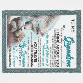 Love Grandson | Brief aan mijn kleinzoon van oma Fleece Deken (Voorkant (Horizontaal))