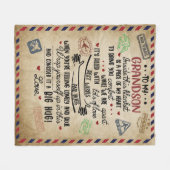 Love Grandson | Brief aan mijn kleinzoon van oma Fleece Deken (Voorkant (Horizontaal))