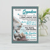 Love Grandson | Brief aan mijn kleinzoon van oma Kaart (Staand voorkant)