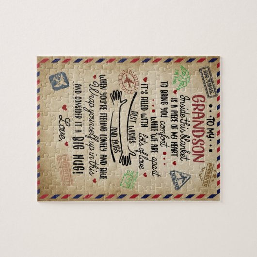 Love Grandson | Brief aan mijn kleinzoon van oma Legpuzzel (Horizontaal)