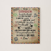 Love Grandson | Brief aan mijn kleinzoon van oma Legpuzzel (Verticaal)