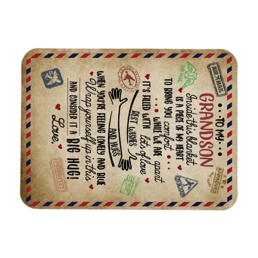 Love Grandson | Brief aan mijn kleinzoon van oma Magneet (Horizontaal)