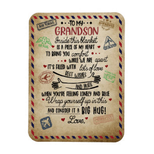 Love Grandson Brief aan mijn kleinzoon van oma Magneet