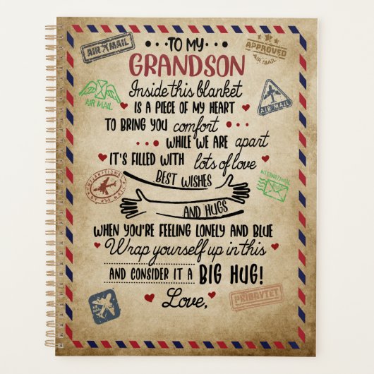 Love Grandson | Brief aan mijn kleinzoon van oma Planner (Voorkant)