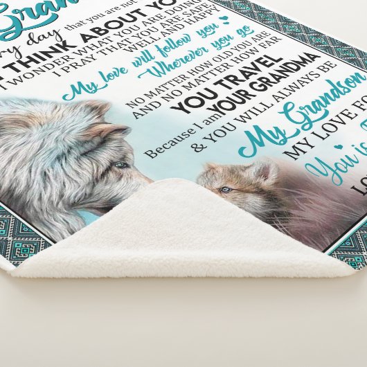 Love Grandson | Brief aan mijn kleinzoon van oma Sherpa Deken (3/4)