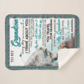 Love Grandson | Brief aan mijn kleinzoon van oma Sherpa Deken (Voorkant (horizontaal))