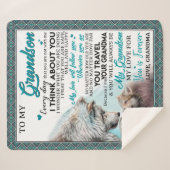 Love Grandson | Brief aan mijn kleinzoon van oma Sherpa Deken (Voorkant (horizontaal))