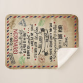 Love Grandson | Brief aan mijn kleinzoon van oma Sherpa Deken (Voorkant (horizontaal))