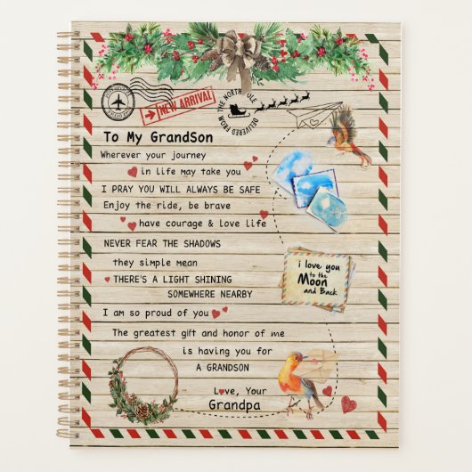 Love Grandson|Letter to My Grandson I Proud of You Planner (Voorkant)