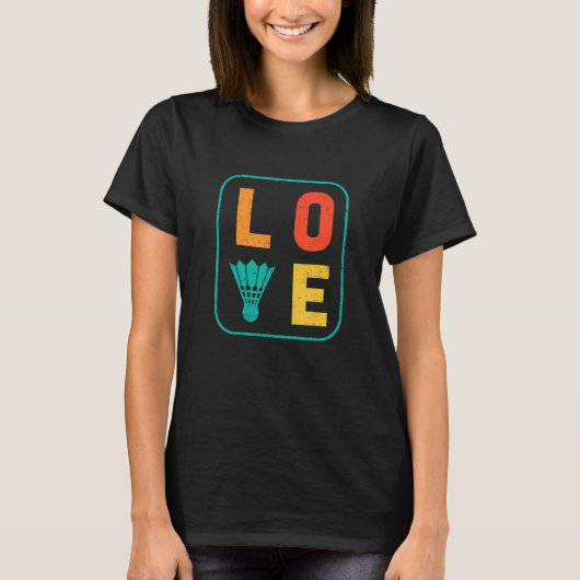 Love Graphic Badminton Player Shuttlecock Player S T-shirt (Voorkant)