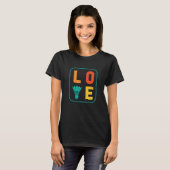 Love Graphic Badminton Player Shuttlecock Player S T-shirt (Voorkant volledig)