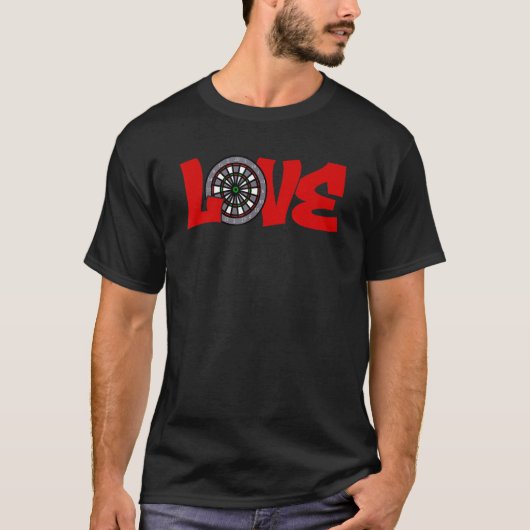 Love Graphic Dart Player Darts Dartboard Triple 20 T-shirt (Voorkant)
