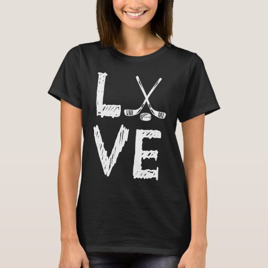 Love Graphic Hockey Player Field Hockey Sti T-shirt (Voorkant)