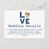 LOVE Graphic Minimalist Heart Photo Weddenschap Informatiekaartje (Voorkant)