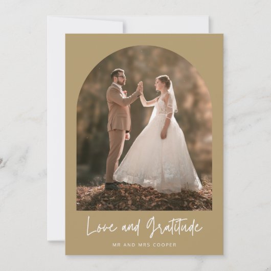 Love Gratitude Arch Photo Weddenschap Bedankt (Voorkant)