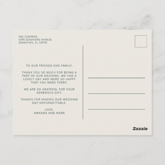 Love Gratitude Arch Photo Weddenschap Bedankt Briefkaart (Achterkant)