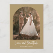 Love Gratitude Arch Photo Weddenschap Bedankt Briefkaart (Voorkant)