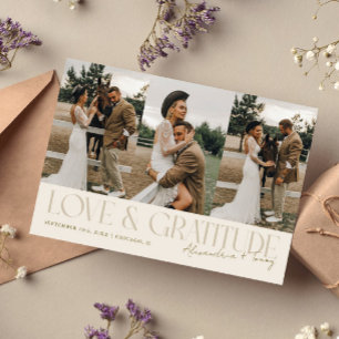 Love & Gratitude Cream Trouw Multi Foto   Bedankkaart