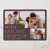 Love & Gratitude Gold Foil Weddenschap Hartelijk d Folie Uitnodiging (Voorkant)