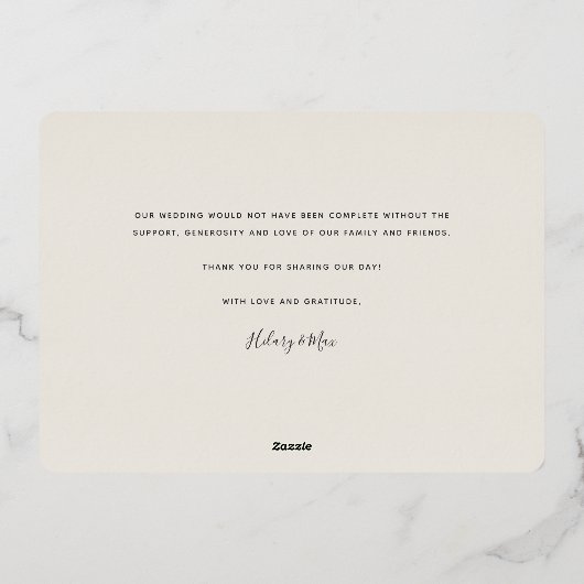 Love & Gratitude Gold Foil Weddenschap Hartelijk d Folie Uitnodiging (Achterkant)