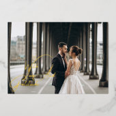 Love & Gratitude Gold Foil Weddenschap Hartelijk d Folie Uitnodiging (Voorkant)