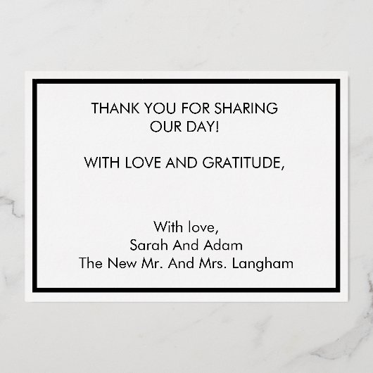 Love & Gratitude Gold Foil Weddenschap Hartelijk d Folie Uitnodiging (Achterkant)