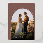 Love & Gratitude Gold Foil Weddenschap Hartelijk d Folie Uitnodiging (Voorkant)