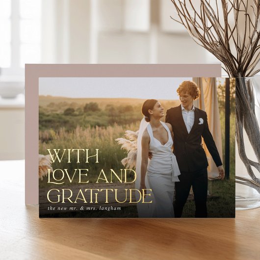 Love & Gratitude Gold Foil Weddenschap Hartelijk d Folie Uitnodiging