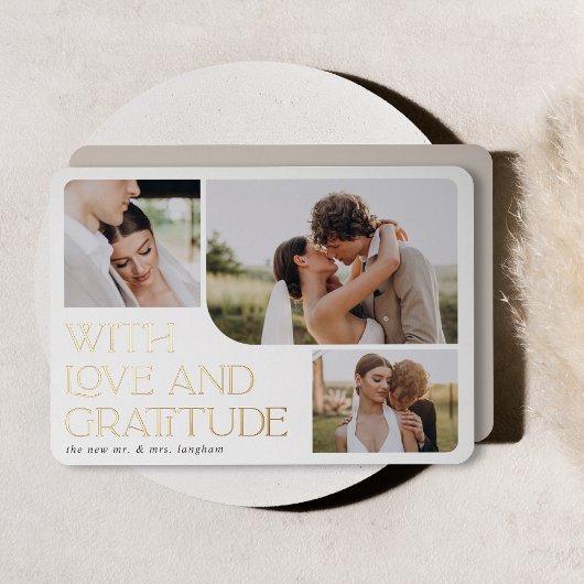 Love & Gratitude Gold Foil Weddenschap Hartelijk d Folie Uitnodiging