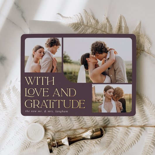 Love & Gratitude Gold Foil Weddenschap Hartelijk d Folie Uitnodiging