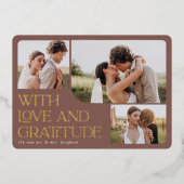 Love & Gratitude Gold Foil Weddenschap Hartelijk d Folie Uitnodiging (Voorkant)