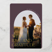 Love & Gratitude Gold Foil Weddenschap Hartelijk d Folie Uitnodiging (Voorkant)