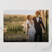 Love & Gratitude Gold Foil Weddenschap Hartelijk d Folie Uitnodiging (Voorkant)