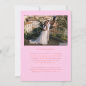 Love & Gratitude Minimal Wedding Photo Orange Pink Bedankkaart (Achterkant)